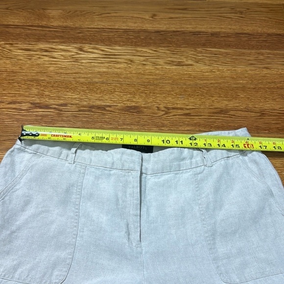 Talbots 100% Linen Tan Straight Leg Pants Trousers Size 12 - Picture 7 of 11